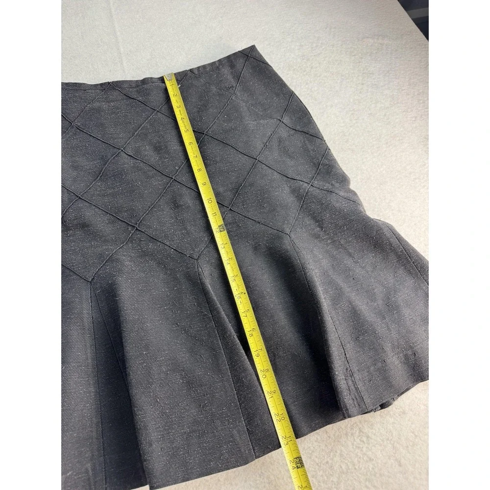 Chanel‎ Skirt Womens Medium Black Quilted Diamond Twill Trumpet Short Lined Mini